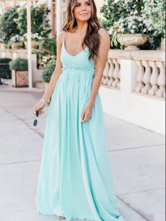 Pink Lily Dresses & Skirts - Pink Lily Mint Aqua Spaghetti-Strap Maxi Dress